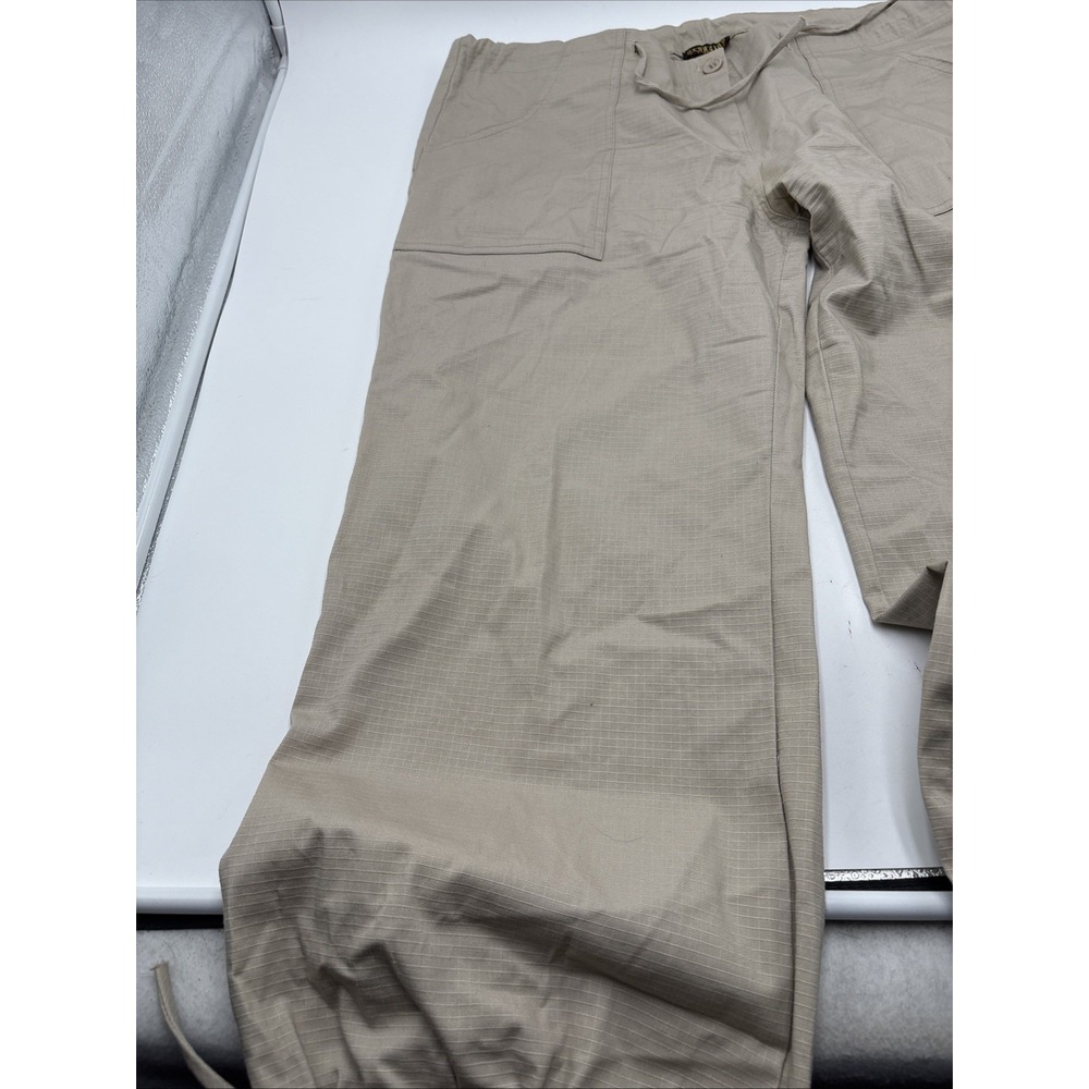Georgiou Studio Canvas Pants Button Women's Zipper‎ Fly Pull Tie Tied Pant Ankle - Picture 2 of 16